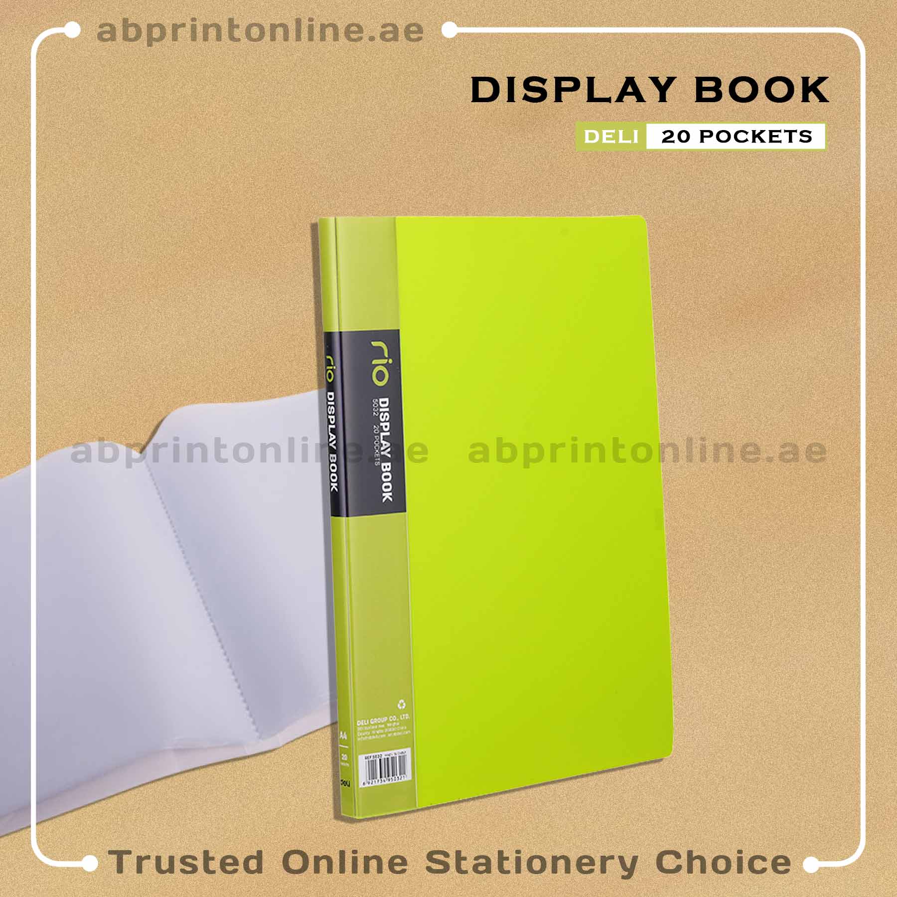 1307dlgn DELI RIO DISPLAY BOOK WITH 20 POCKETS - GREEN - Image 1
