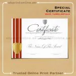 SPECIAL CERTIFICATE PRINTING