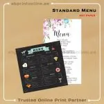 STANDARD MENU CARD PRINTING