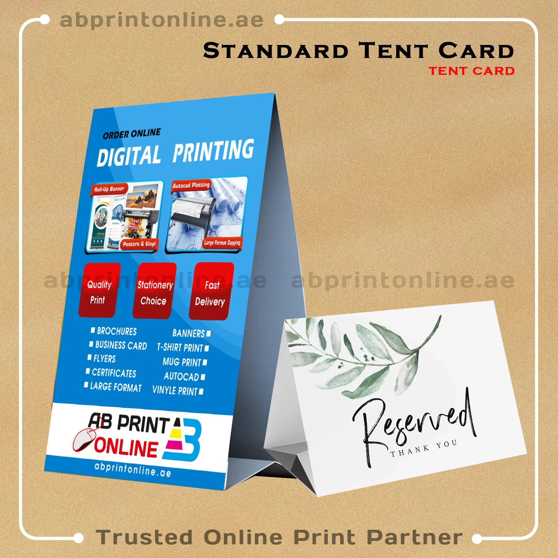 tentcard STANDARD TENT CARD PRINTING - Image 1