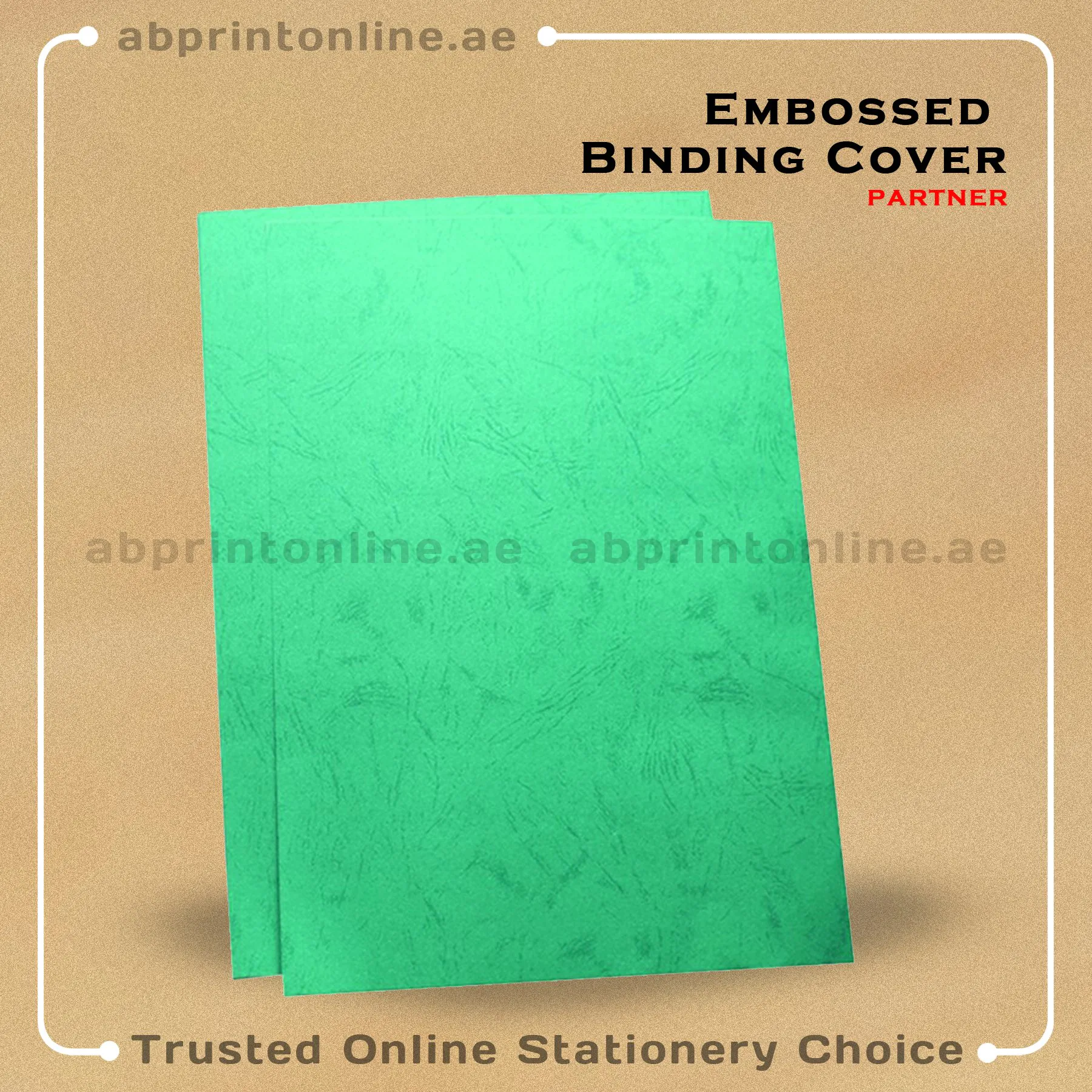 EMBOSSED BINDING COVER-A4-GREEN-PKT/100SHT - Image 1