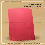EMBOSSED BINDING COVER-A4- RED-PKT/100SHT