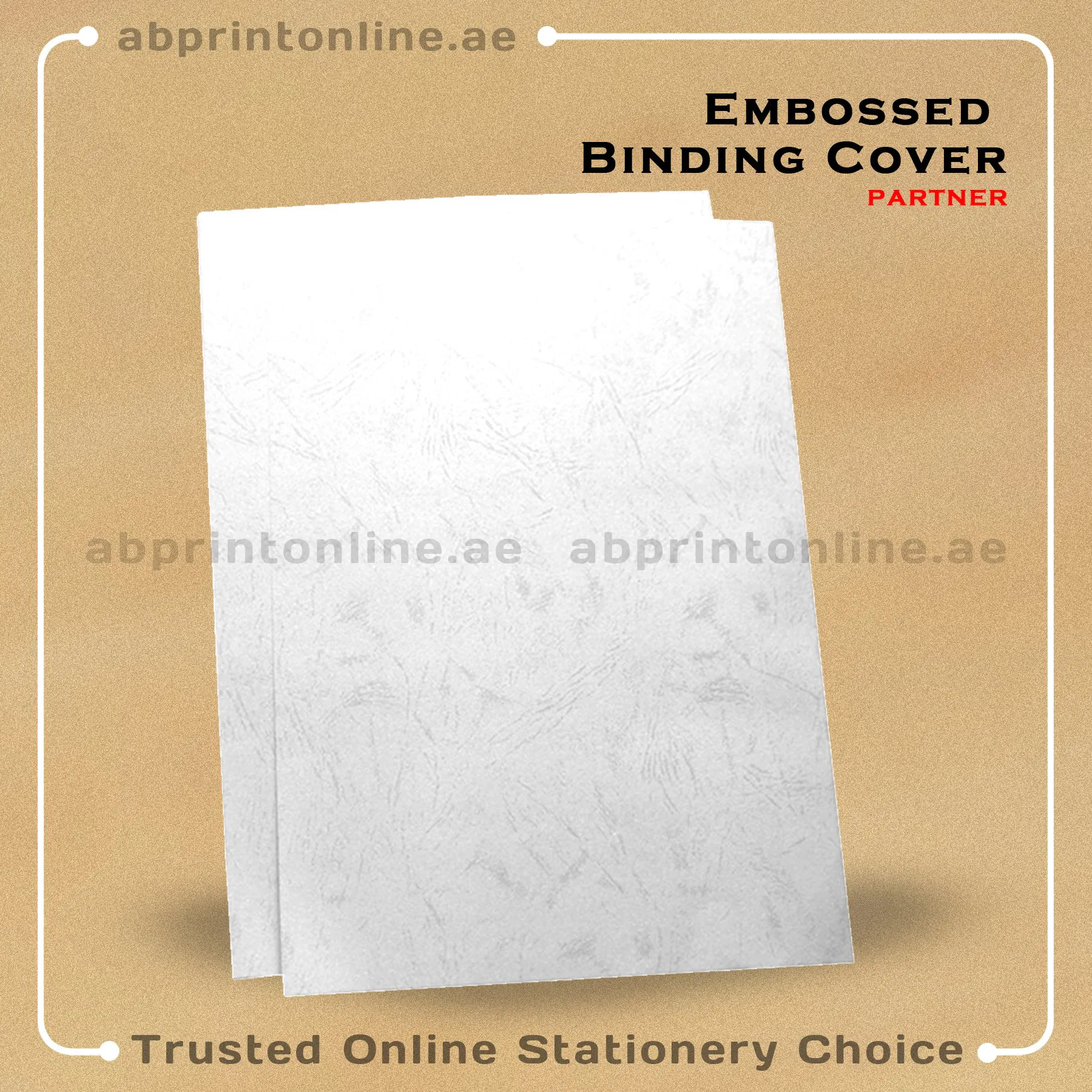 BINDING CV WH copy EMBOSSED BINDING COVER-A4-WHITE-PKT/100SHT - Image 1
