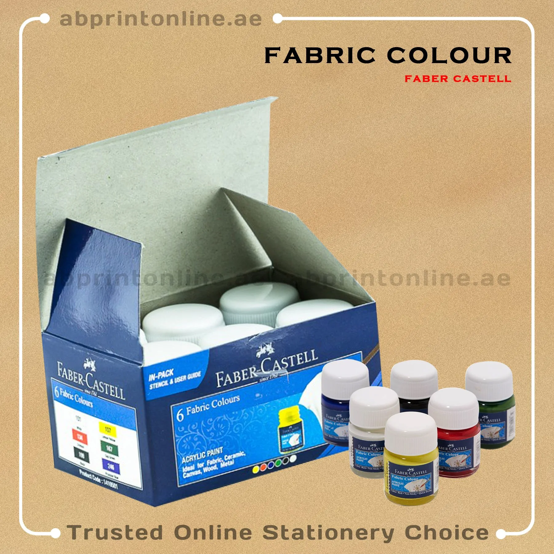 FABER CASTELL FABRIC COLOURS 6 COLOR - Image 1