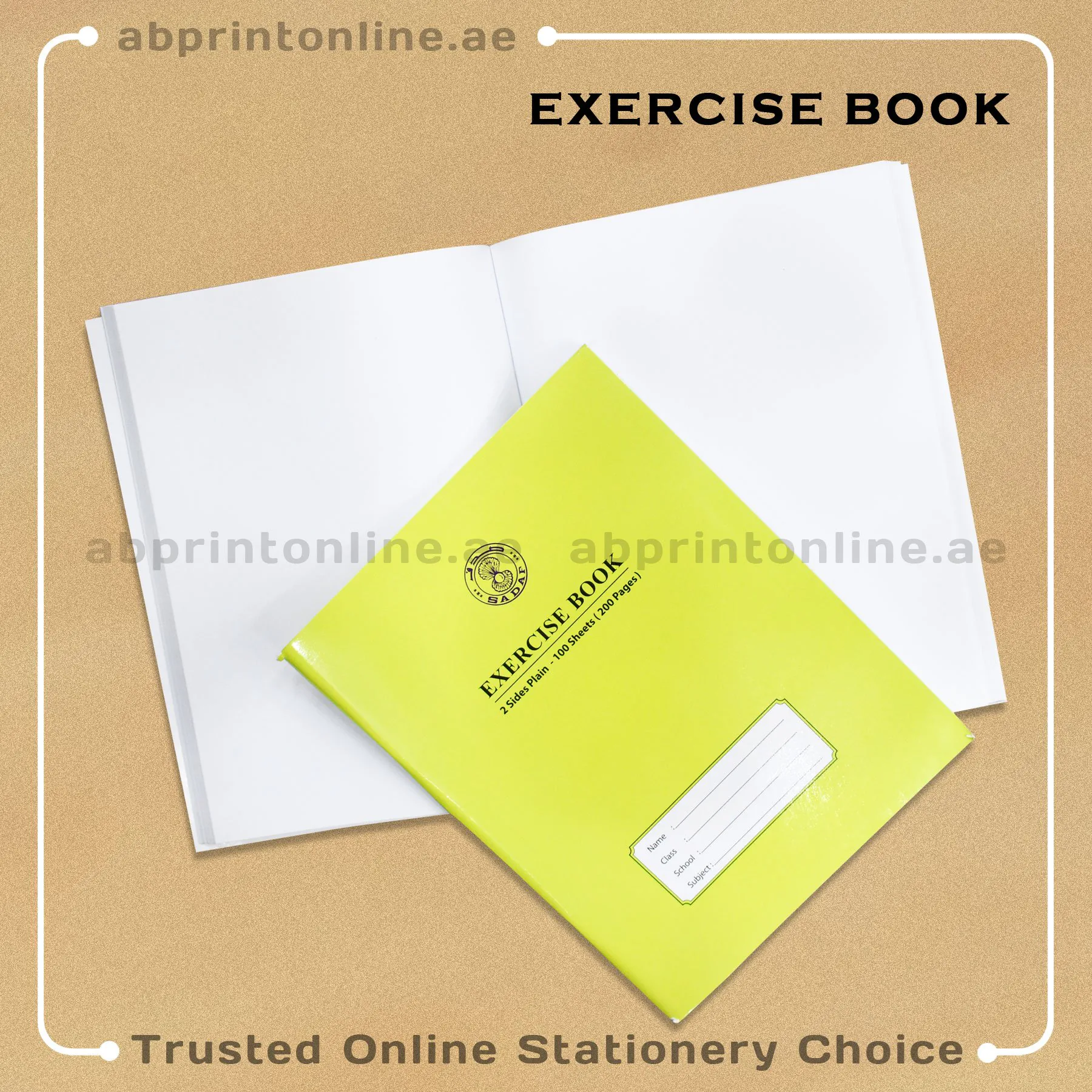 SADAF A5 PLAIN  LIGHT GREEN EXERCISE  BOOK 200 PAGES - Image 1