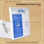 ALPHA PRESENTATION 2 RING BINDER A4 SPINE 12MM  WHITE COLOR-201
