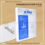 ALPHA PRESENTATION 2 RING BINDER A4 SPINE 25MM  WHITE COLOR-203