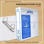 ALPHA PRESENTATION 2 RING BINDER A4 SPINE 50MM  WHITE COLOR-208