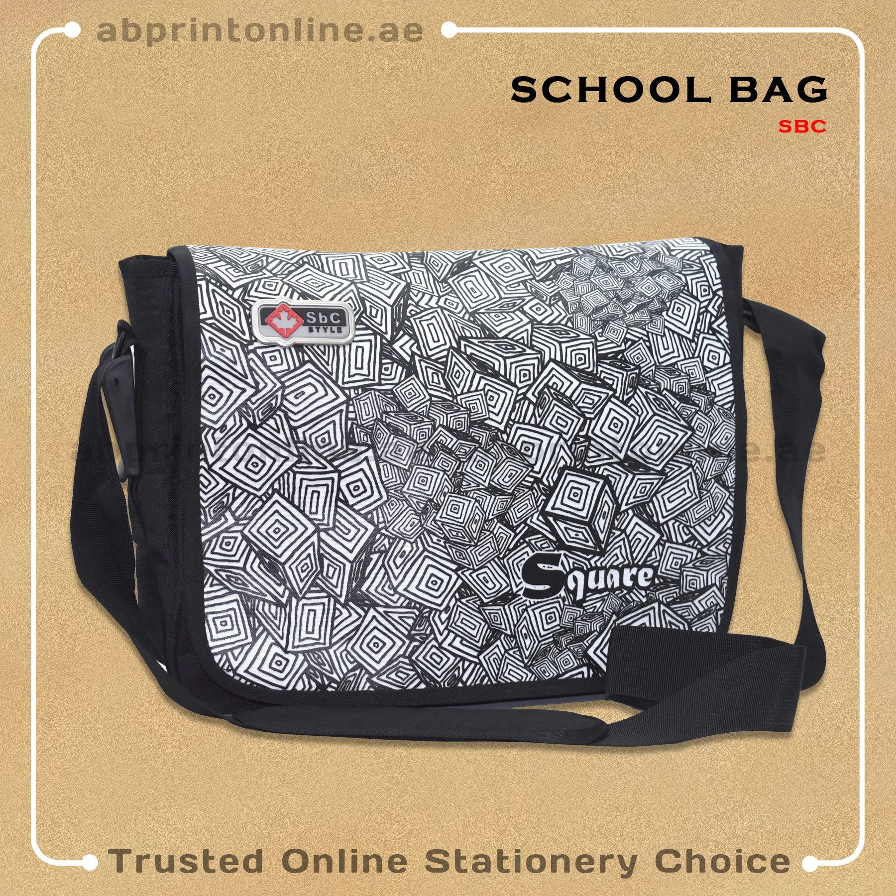 3332_4 SBC SIDE SHOULDER SCHOOL/COLLEGE WHITE DESIGN BAG - Image 1