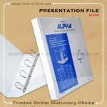 ALPHA PRESENTATION 4 RING BINDER A4 SPINE 25MM  WHITE COLOR-403