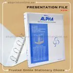 ALPHA PRESENTATION 4 RING BINDER A4 SPINE 38MM  WHITE COLOR-404