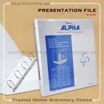 ALPHA PRESENTATION 4 RING BINDER A4 SPINE 76MM  WHITE COLOR-408