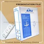 ALPHA PRESENTATION 4 RING BINDER A4 SPINE 102MM  WHITE COLOR-410