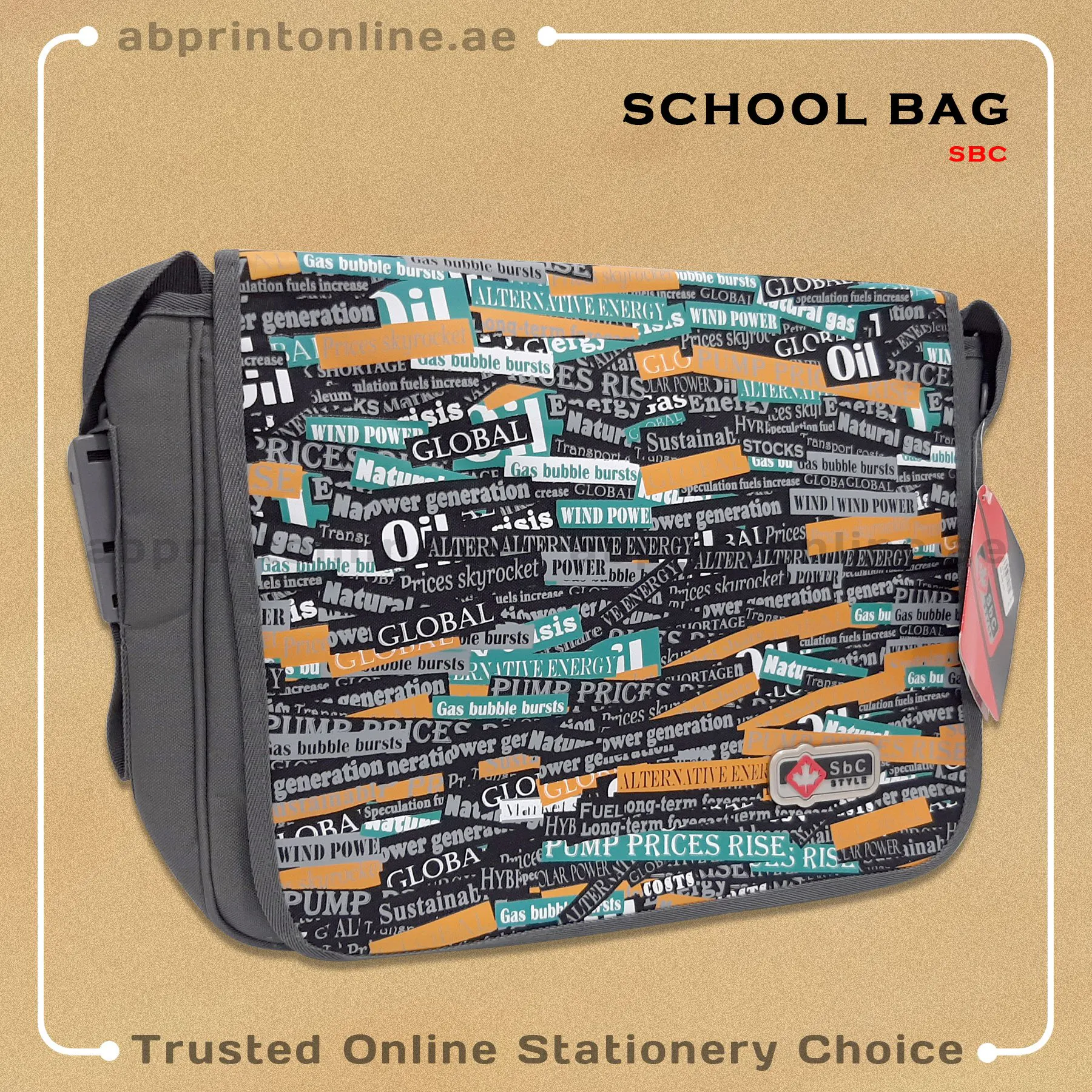 Bag3332_1 SBC SIDE SCHOOL/COLLEGE GREY DESIGN BAG - Image 1