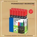FIS ROUND TIP PERMANENT RED MARKER PKT/12PCS