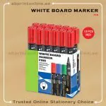 FIS ROUND TIP WHITEBOARD RED MARKER PKT/12PCS