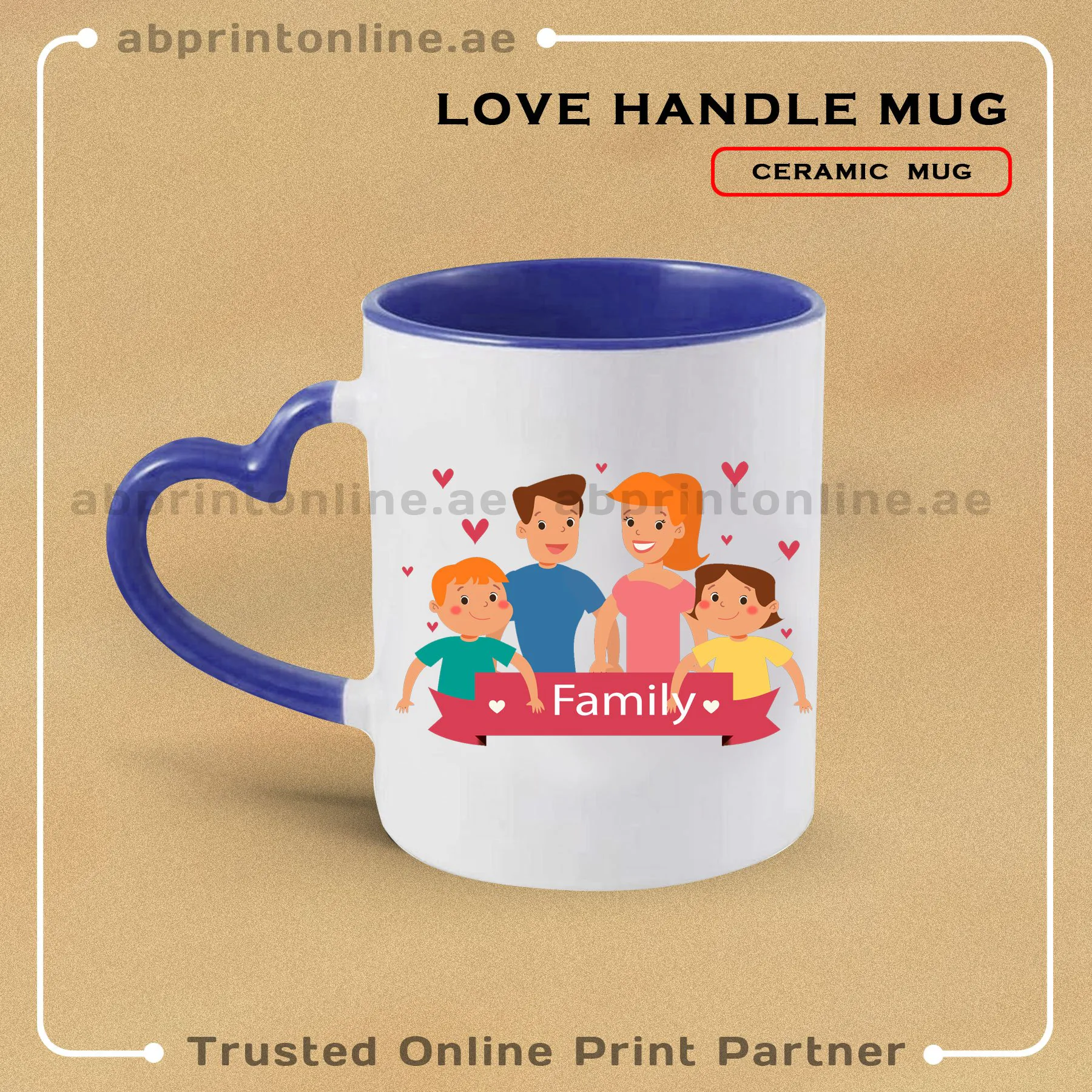LOVE-HANDLE-DB DARK BLUE LOVE HANDLE MUG PRINTING - Image 1