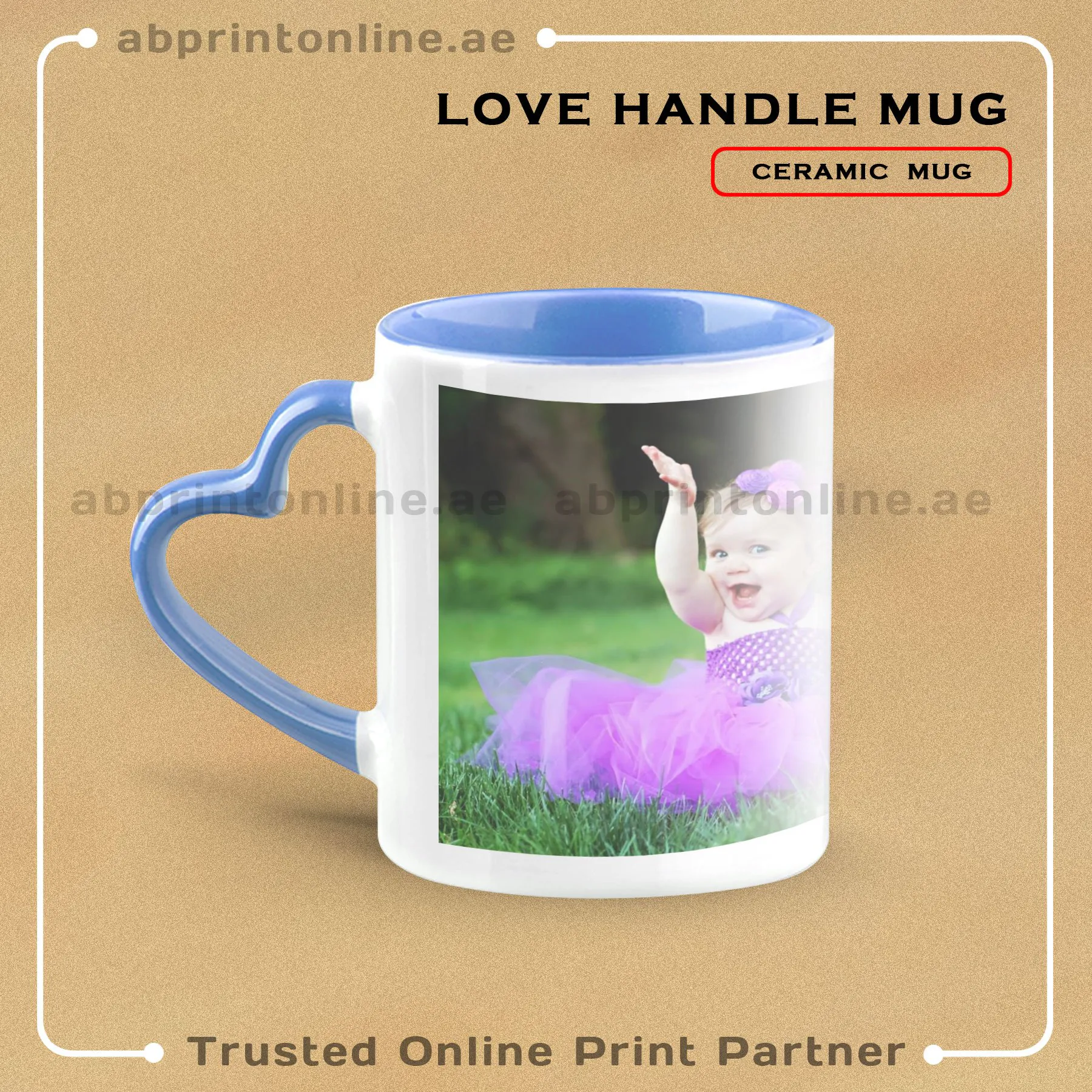 LOVE-HANDLE-blue BLUE LOVE HANDLE CERAMIC MUG PRINTING - Image 1