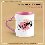 PINK LOVE HANDLE MUG PRINTING
