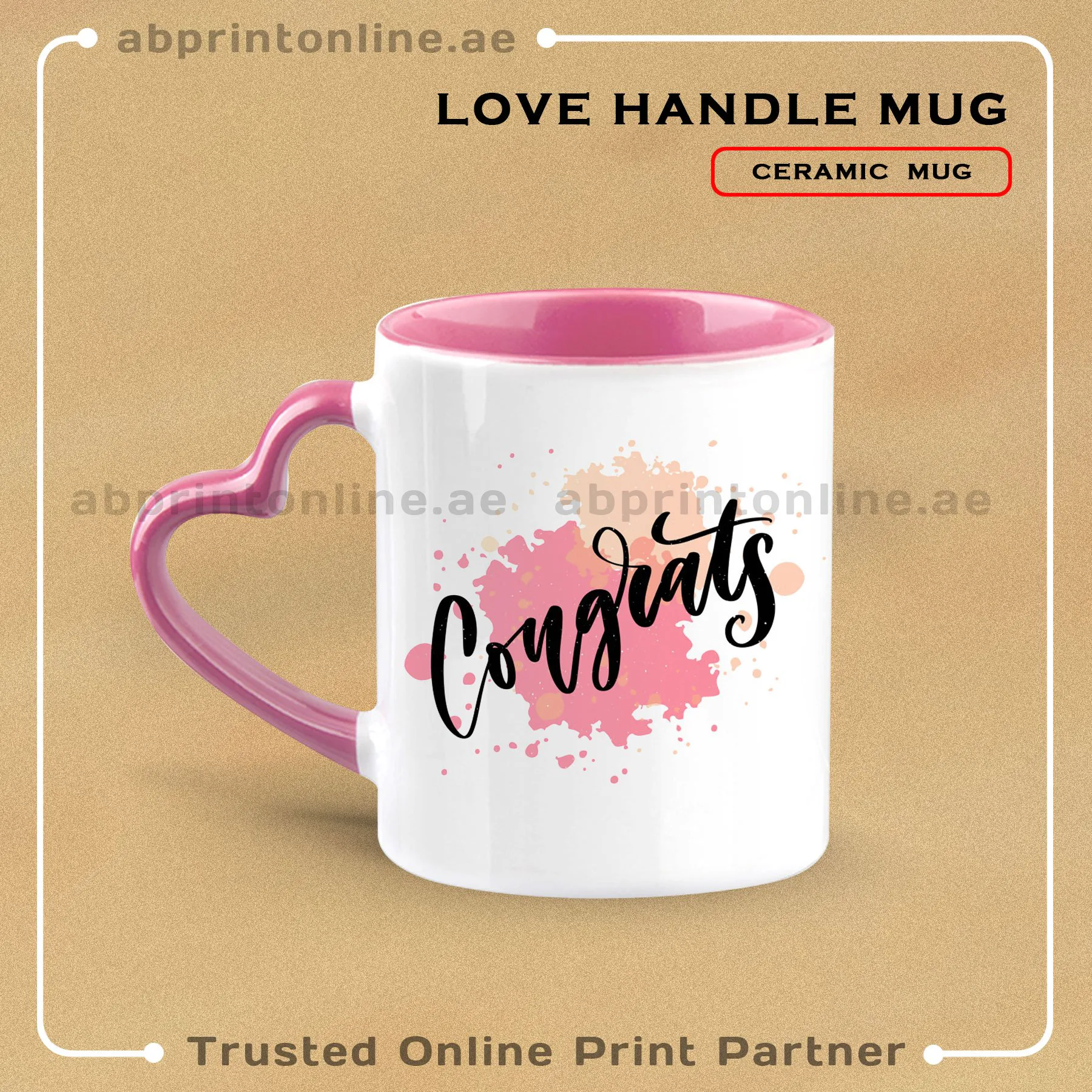 LOVE-HANDLEPINK PINK LOVE HANDLE MUG PRINTING - Image 1