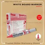MAXI FLOW ROUND TIP  WHITE BOARD RED MARKER PKT/12PCS