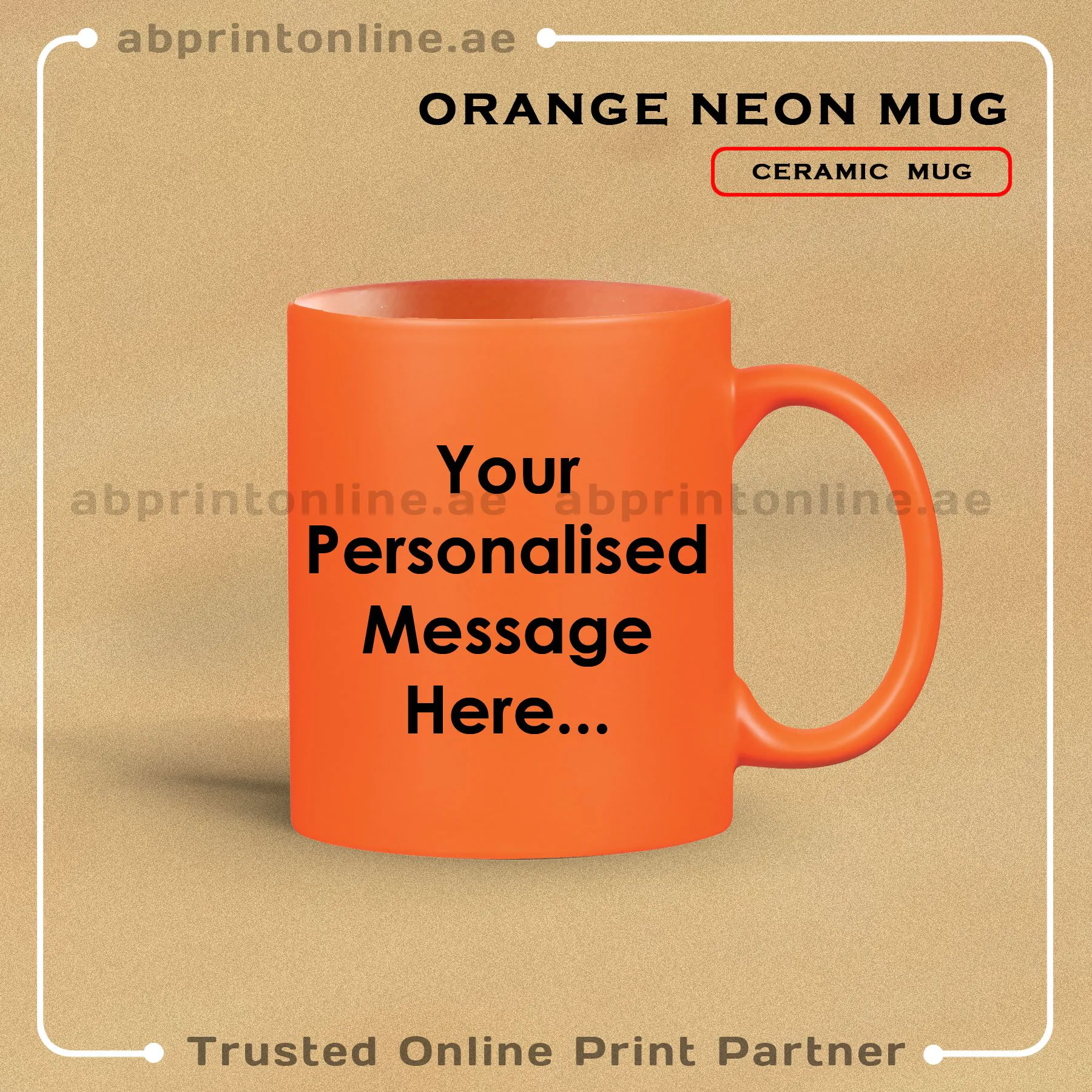 ORNAGE-NEON ORANGE MUG PRINTING - Image 1