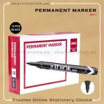 DELI ROUND TIP PERMANENT BLACK MARKER PKT/12PCS