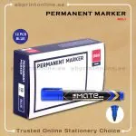 DELI REFILLABLE ROUND TIP PERMANENT BLUE MARKER PKT/12PCS