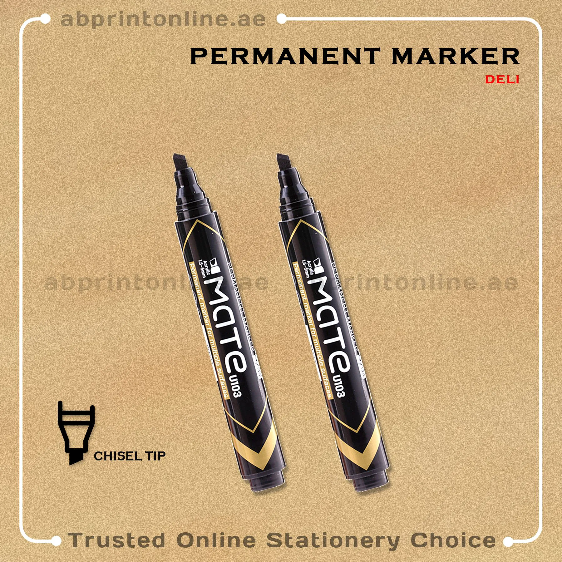 PMMarkerDeliBlackChiselMate DELI REFILLABLE CHISEL TIP PERMANENT BLACK MARKER PCS/1 - Image 1