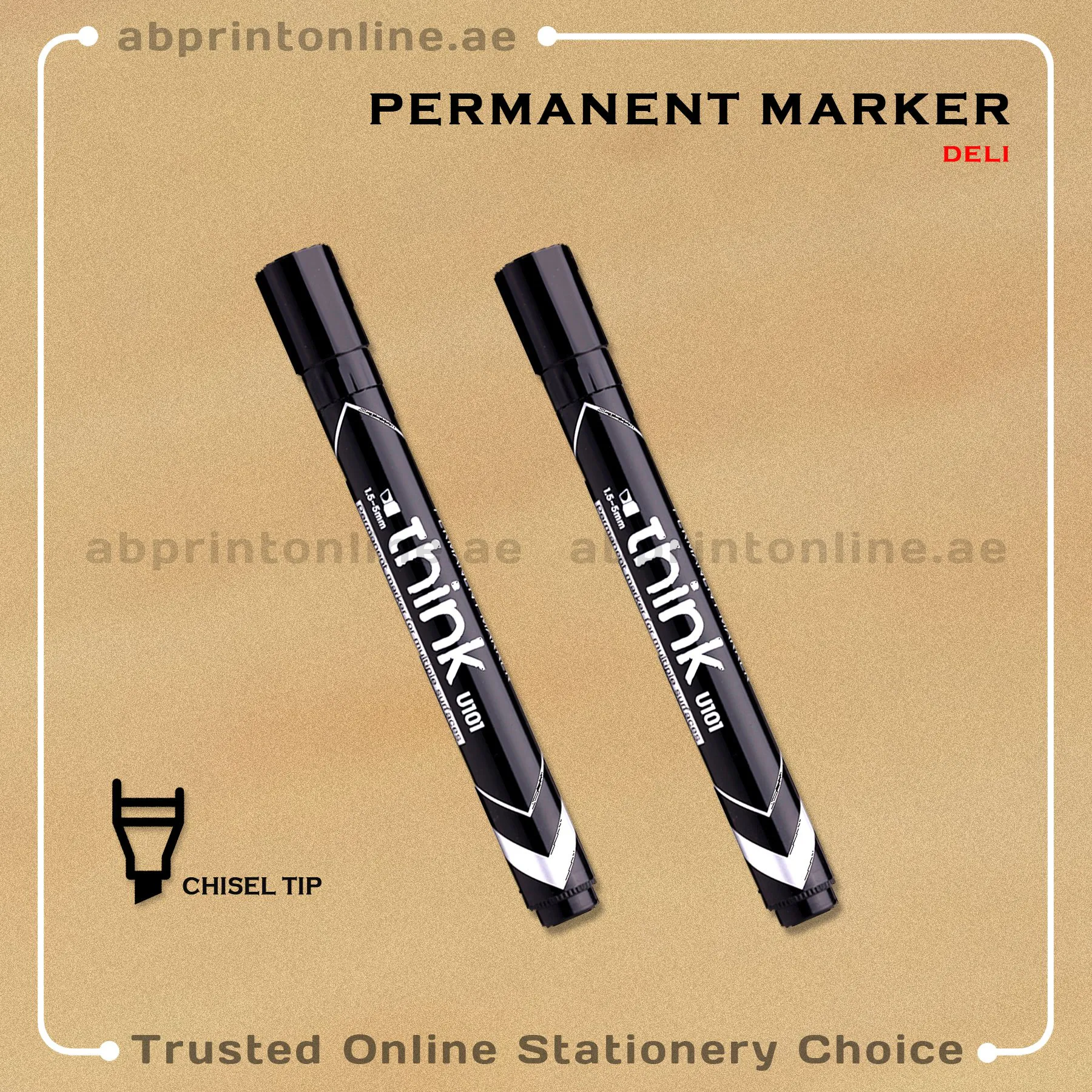 DELI CHISEL TIP PERMANENT BLACK MARKER PCS/1 - Image 1