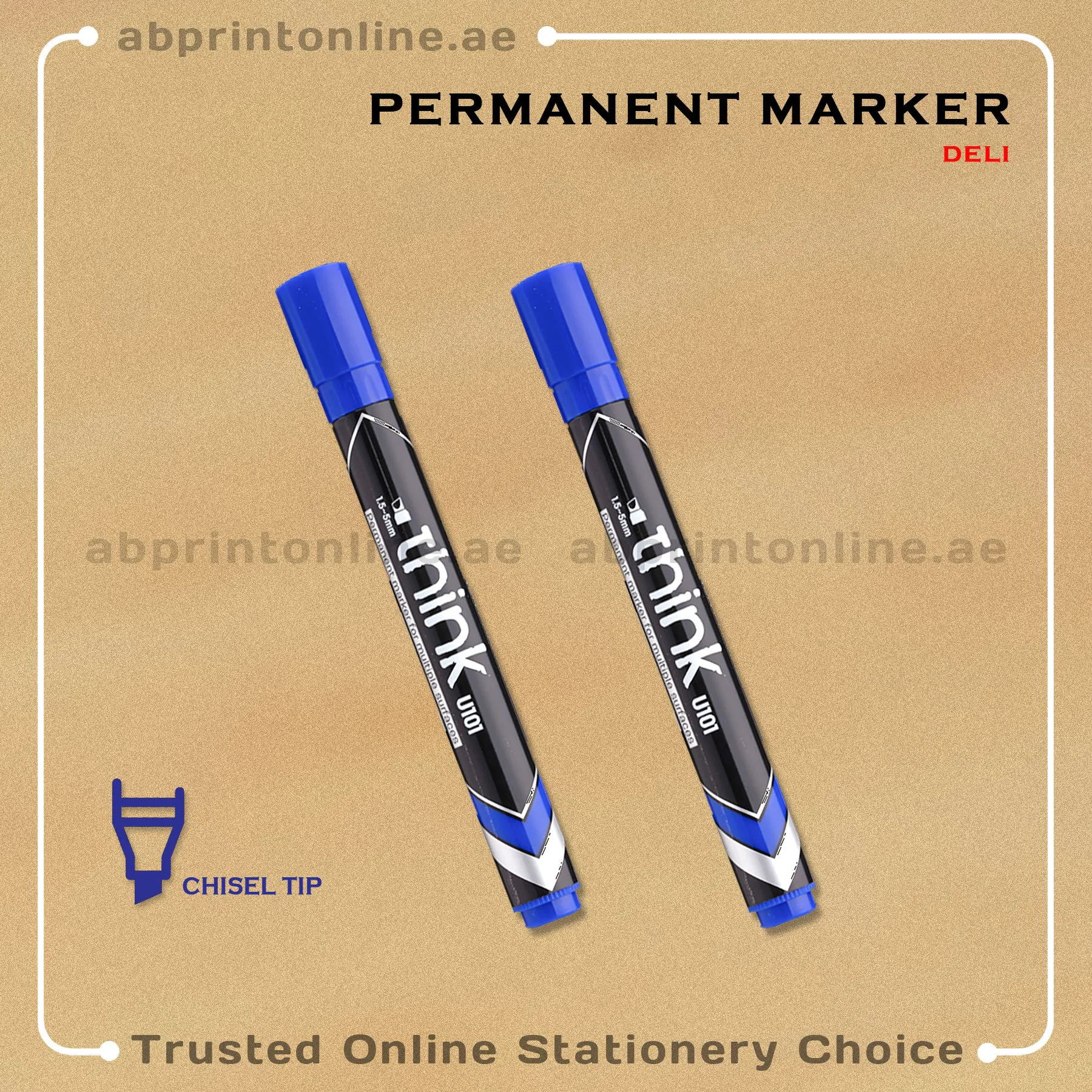 DELI CHISEL TIP PERMANENT BLUE MARKER PCS/1 - Image 1