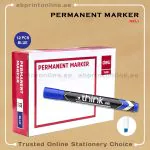 DELI CHISEL TIP PERMANENT BLUE MARKER PKT/12PCS