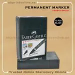 FABER CASTELL ROUND TIP PERMANENT BLACK MARKER PKT/12PCS