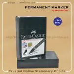 FABER CASTELL ROUND TIP PERMANENT BLUE MARKER PKT/12PCS