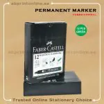 FABER CASTELL CHISEL TIP PERMANENT GREEN MARKER PKT/12PCS
