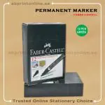 FABER CASTELL ROUND TIP PERMANENT GREEN MARKER PKT/12PCS