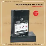 FABER CASTELL CHISEL TIP PERMANENT RED MARKER PKT/12PCS