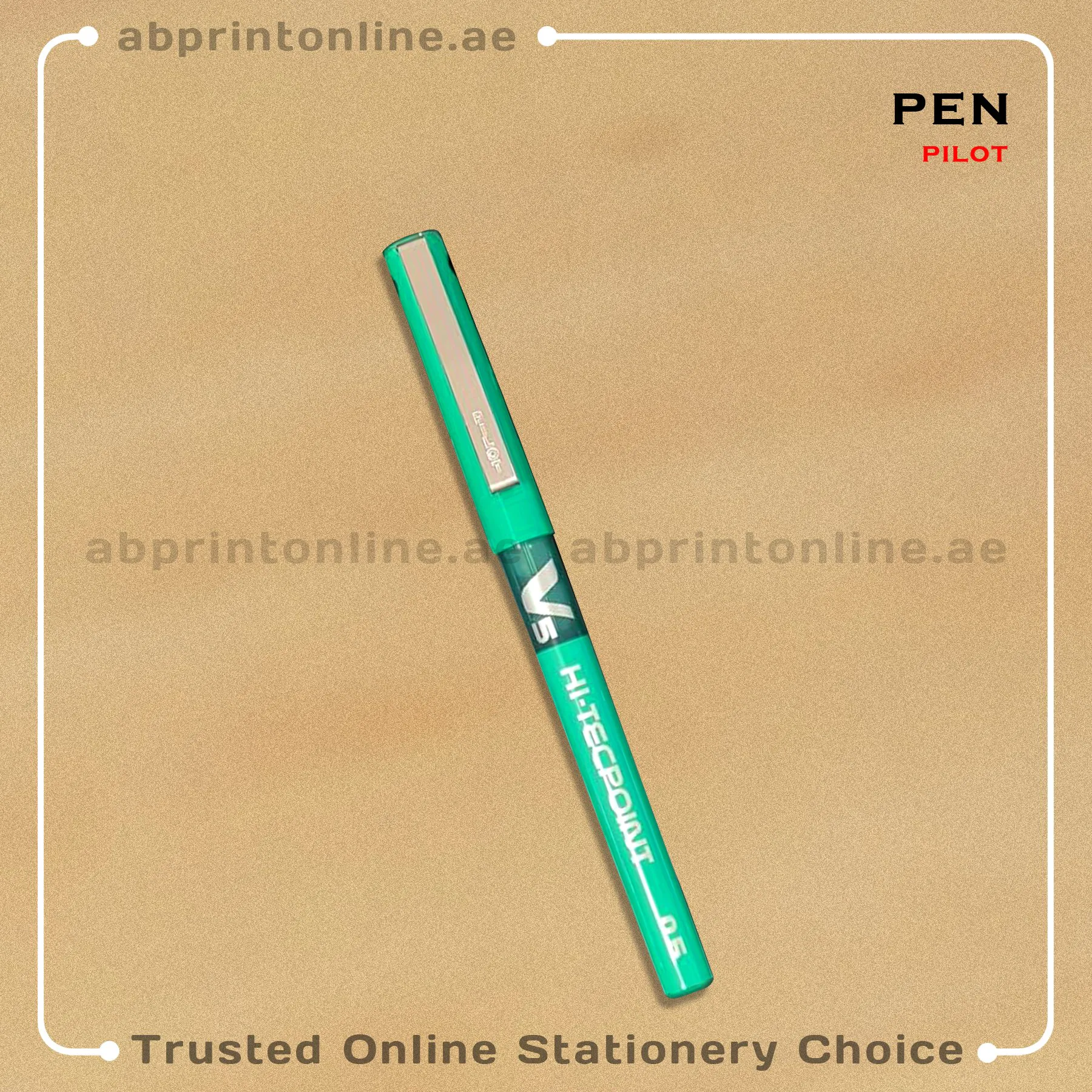PILOT HI-TECPOINT  V7 GREEN  ROLLERBALL PEN PKT/1PCS - Image 1