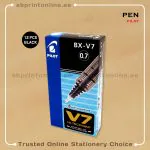 PILOT HI-TECPOINT  V7 BLACK  ROLLERBALL PEN PKT/12PCS
