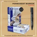 STEADTLER CHISEL TIP PERMANENT BLACK MARKER PKT/10PCS