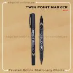 DELI TWIN  1.0MM & 0.5MM BLACK MARKER PCS/1