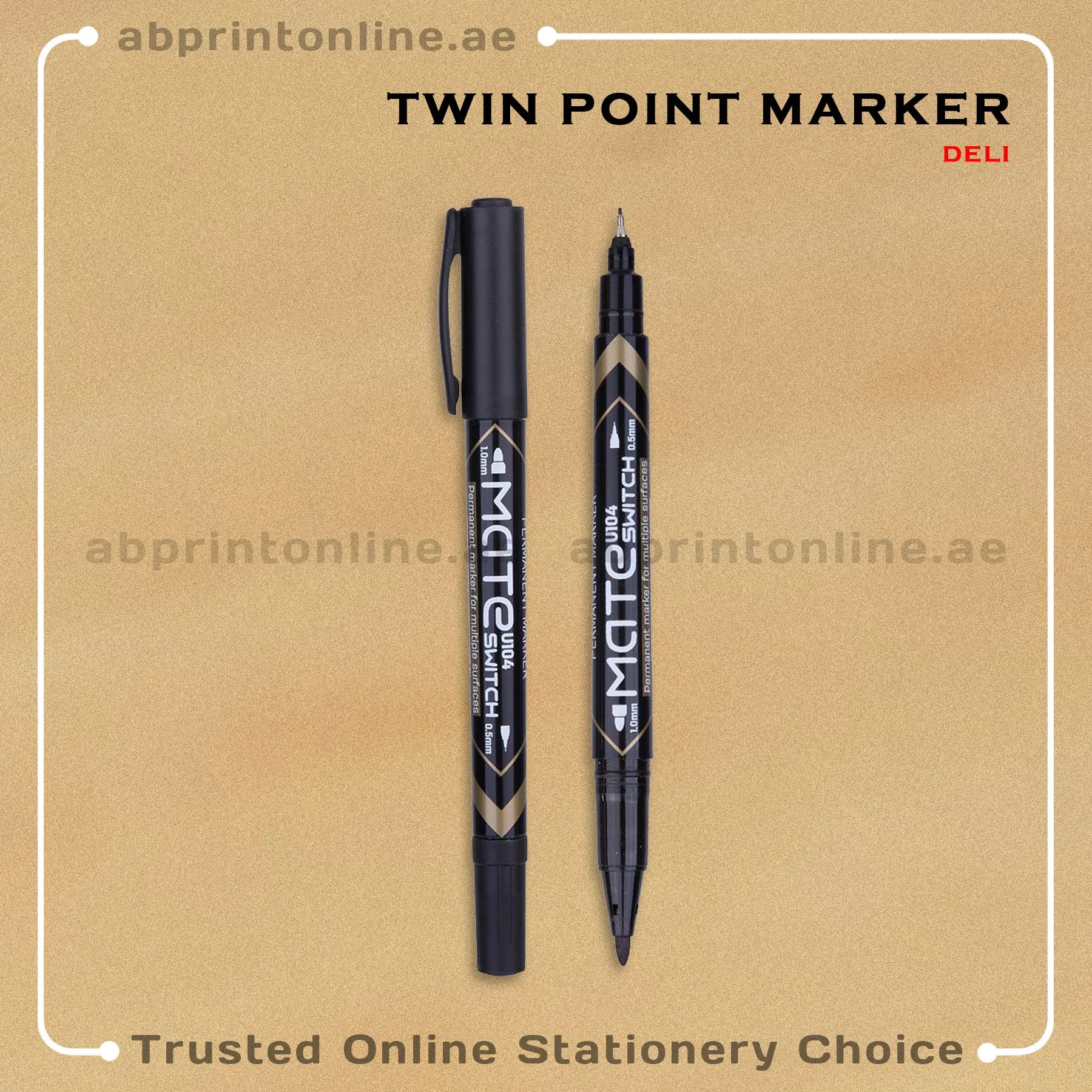 TwinMarkerBlackDeli DELI TWIN 1.0MM & 0.5MM BLACK MARKER PCS/1 - Image 1