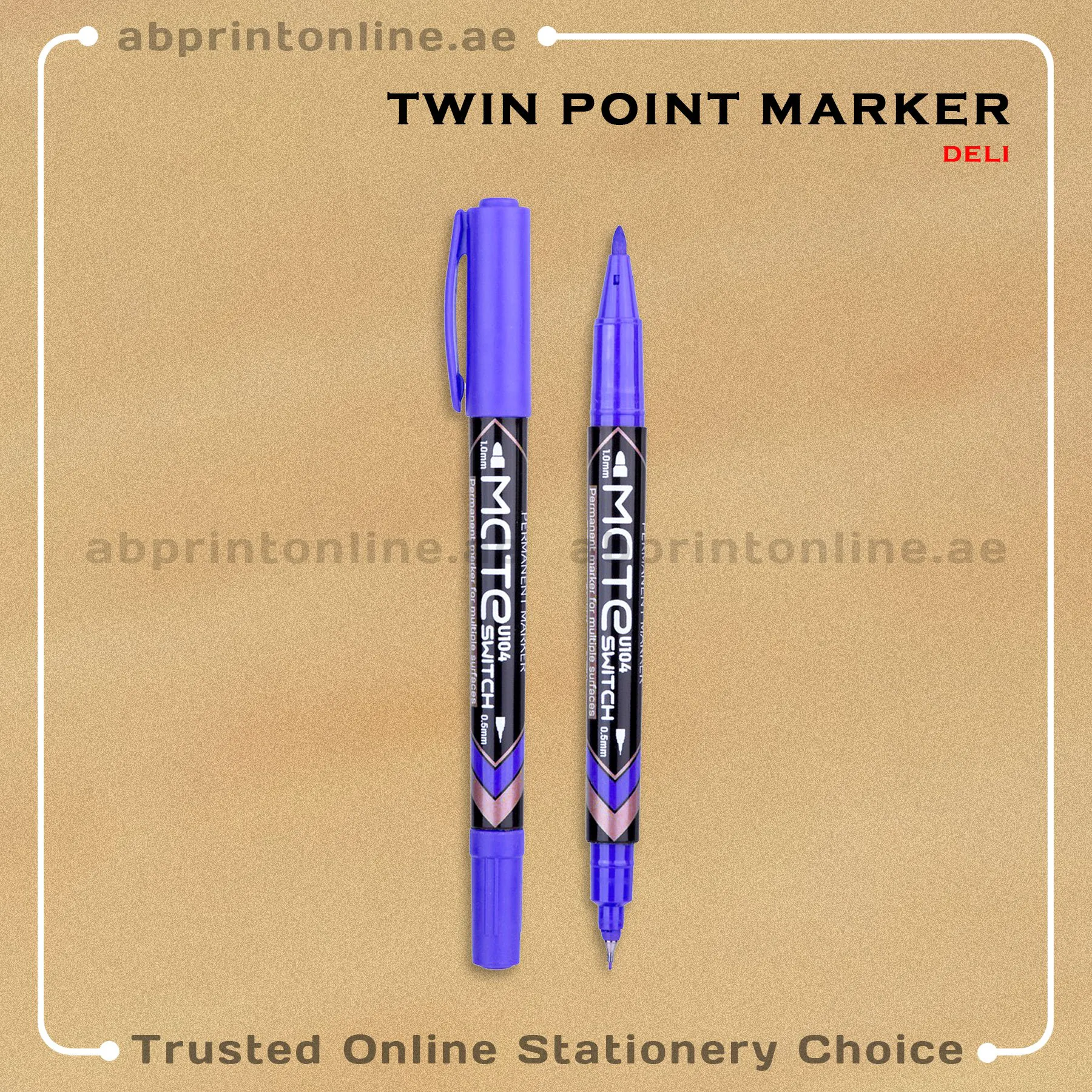 TwinMarkerBlueDeli DELI TWIN 1.0MM & 0.5MM BLUE MARKER PCS/1 - Image 1