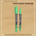 DELI TWIN  1.0MM & 0.5MM GREEN MARKER PCS/1