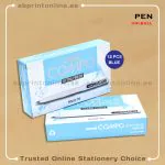 UNI COMPO ULTRA FINE BLUE PEN  0.3MM PKT/12