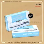UNI COMPO ULTRA FINE BLACK PEN  0.3MM PKT/12