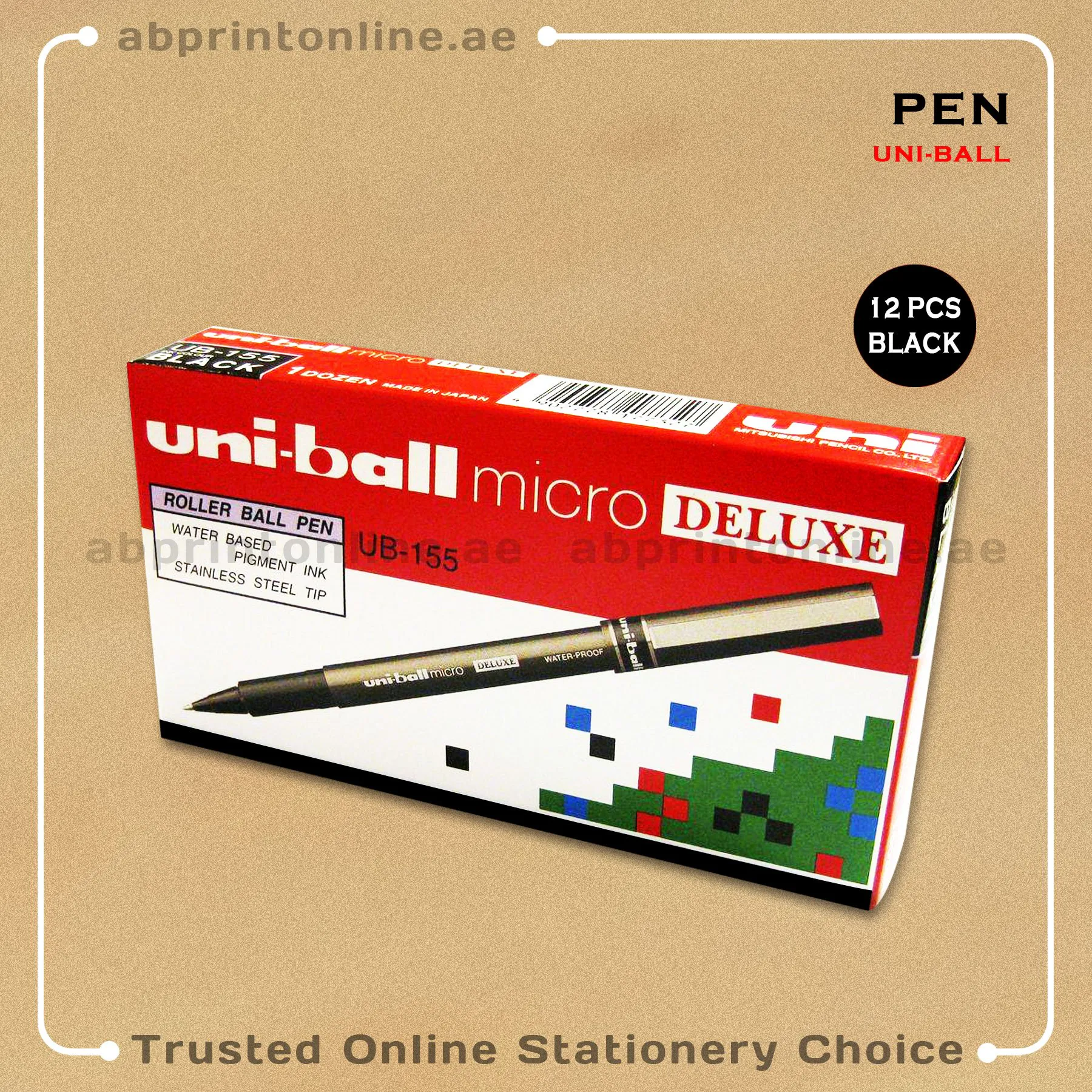 UNIBALL MICRO UB155 DELUXE BLUE PEN PKT/12PCS - Image 1