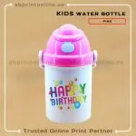 KIDS WATER BOTTLE PRINTING PINK COLOR