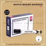 DELI REFILLABLE CHISEL TIP WHITE BOARD BLACK MARKER PKT/12PCS