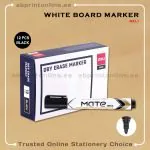 DELI REFILLABLE ROUND TIP WHITE BOARD BLACK MARKER PKT/12PCS